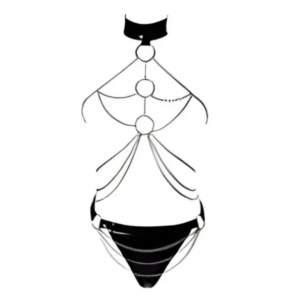 Arnés sujetador Bdsm con collar (315)